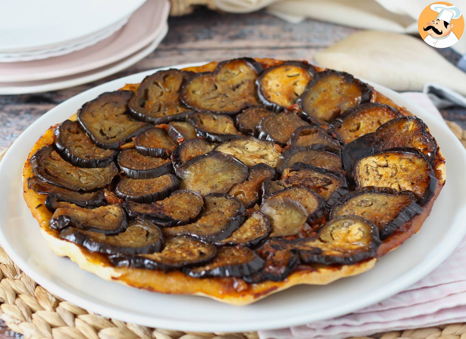 Tarta tatin de berenjena una versión salada de la famosa tartajea