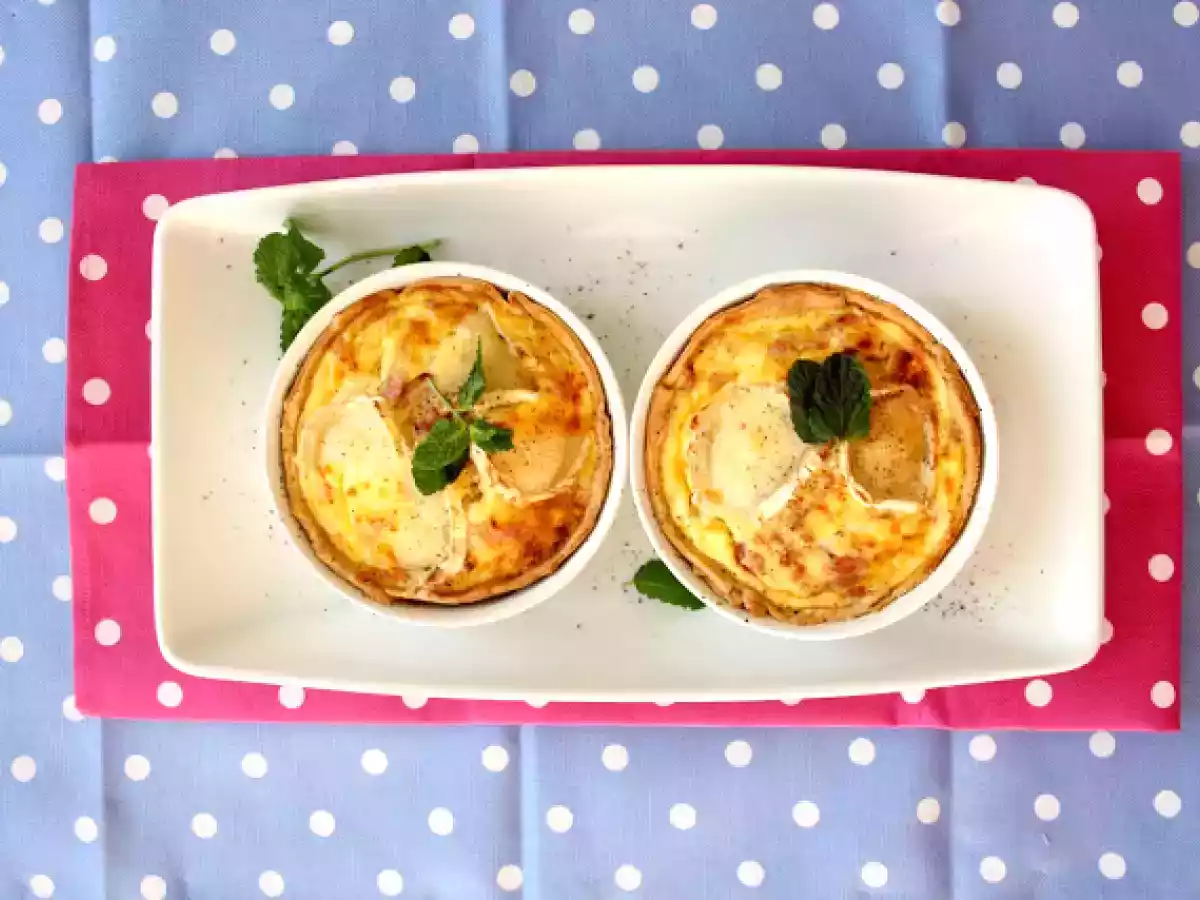 Tartaletas saladas de bacon y queso