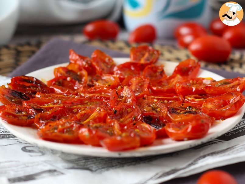 Tomates cherry confitados en la freidora de aire