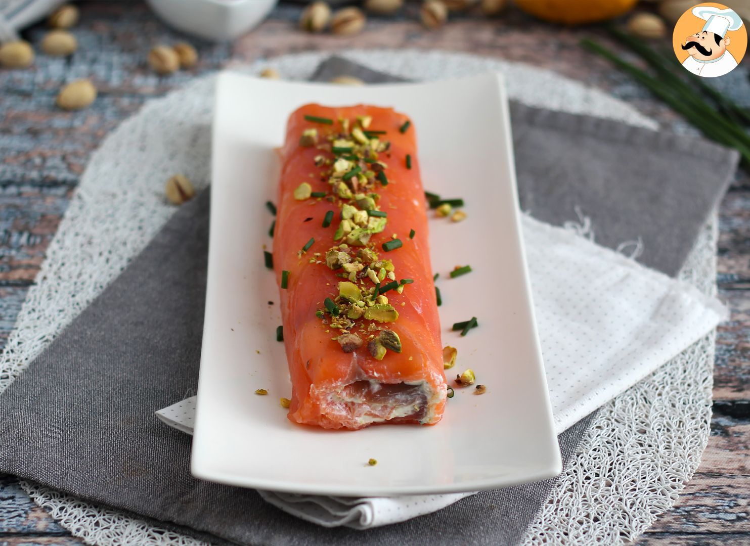 Tronco de salmón con queso ricotta y pistachos - Receta Petitchef
