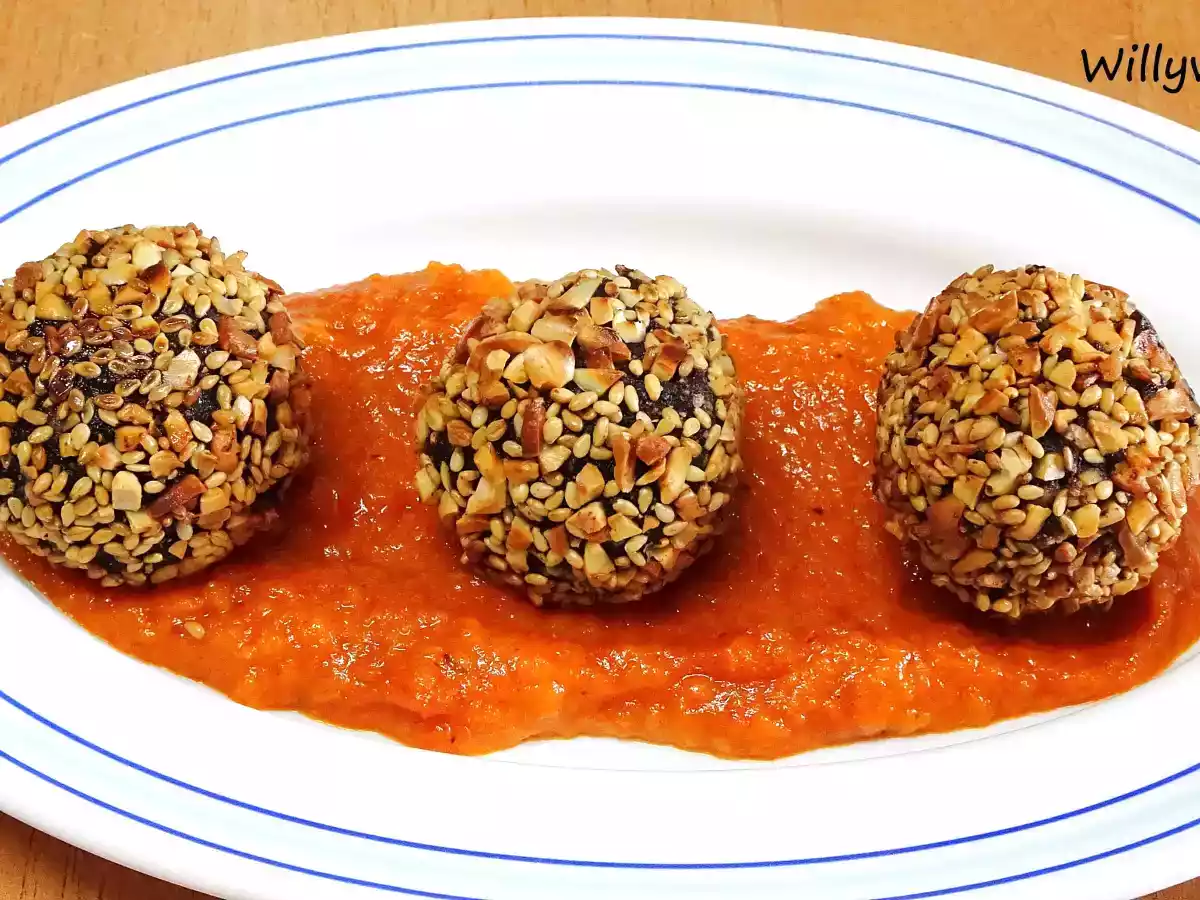 Trufas de morcilla y almendra