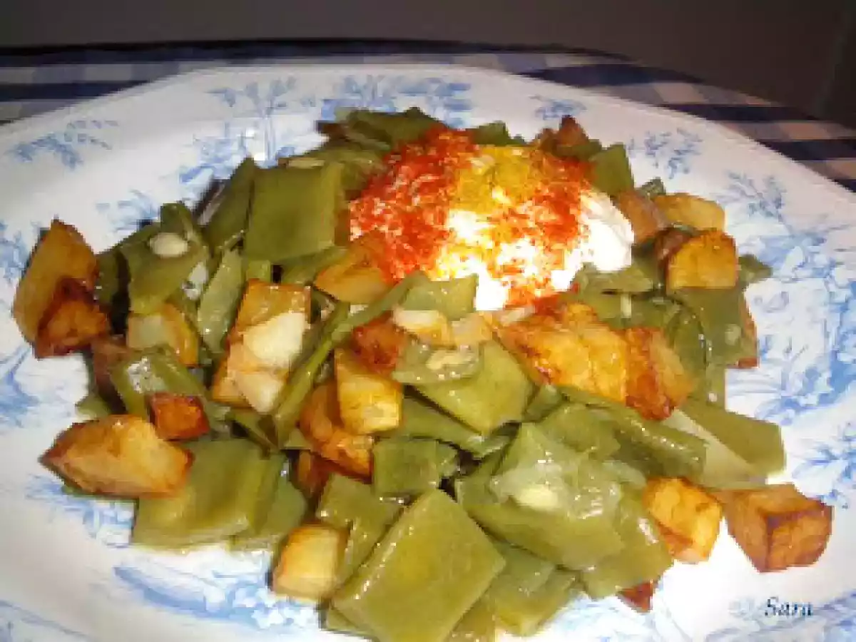 Vainas verdes al ajillo